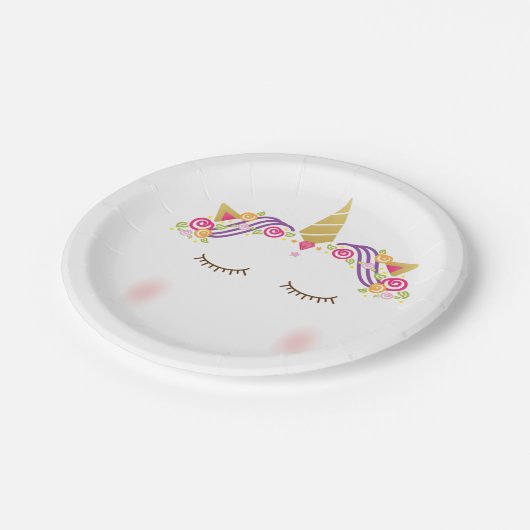 Borden van Unicorn Paper Papieren Bordje (Gekanteld)