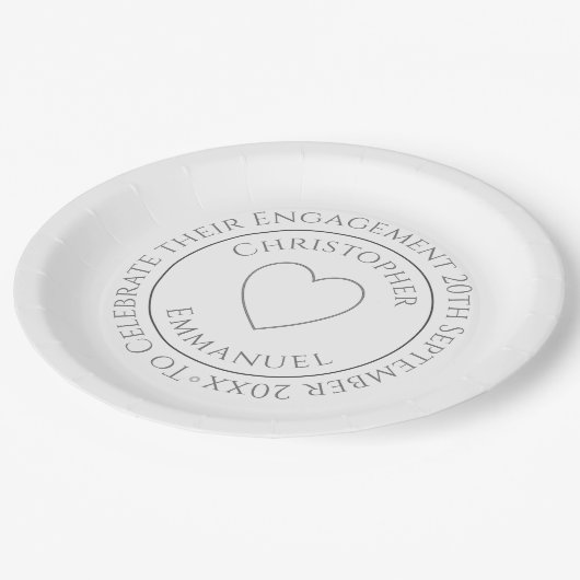 Borden van verloving Celebration Party Papieren Bordje (Gekanteld)