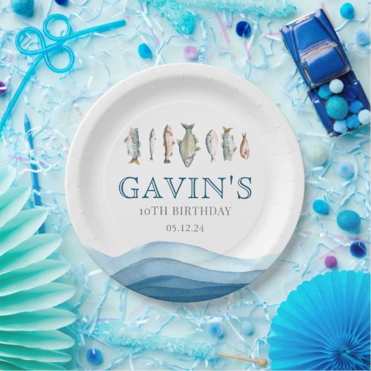 Borden van vispapier, verjaardagsversieringen papieren bordje (Feest)