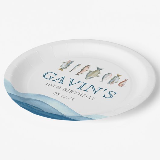 Borden van vispapier, verjaardagsversieringen papieren bordje (Gekanteld)