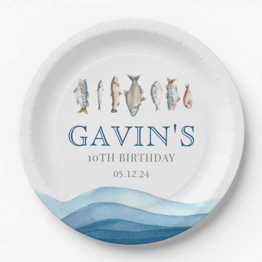 Borden van vispapier, verjaardagsversieringen papieren bordje (Voorkant)