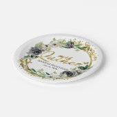 Borden van vlinder uit de Quinceanera Black Floral Papieren Bordje (Gekanteld)