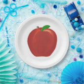 Borden van volledig gerijpt rood appelpapier papieren bordje (Feest)