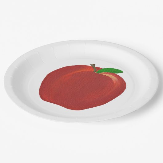 Borden van volledig gerijpt rood appelpapier papieren bordje (Gekanteld)