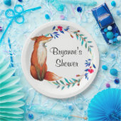 Borden van waterverf Fox & Wreath Vrijgezellenfees Papieren Bordje (Feest)