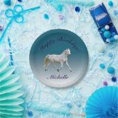 Borden van White Horse Birthday Papieren Bordje (Feest)