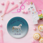 Borden van White Horse Birthday Papieren Bordje (Feest)