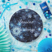Borden van wintery Blue Snowflake Paper Papieren Bordje (Feest)