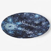 Borden van wintery Blue Snowflake Paper Papieren Bordje (Gekanteld)