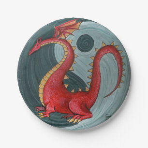 Borden van Ying-Yang Dragon Paper Papieren Bordje