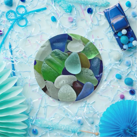 Borden van zeeglazen papieren bordje (Feest)