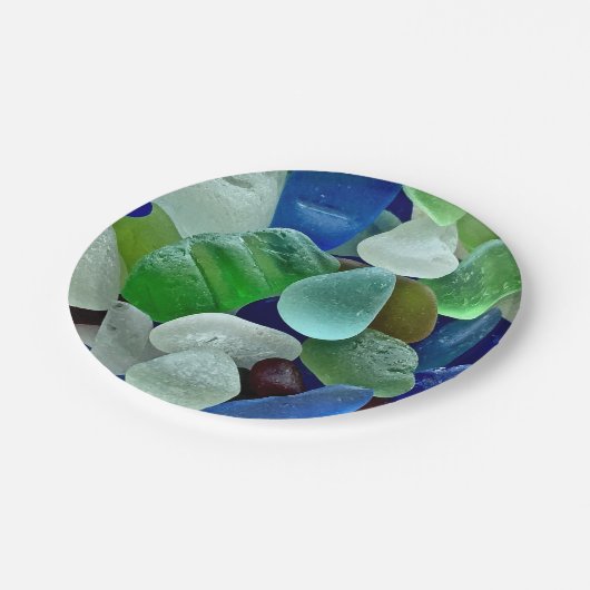 Borden van zeeglazen papieren bordje (Gekanteld)