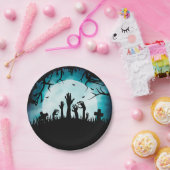 Borden van Zombie Graveyard Halloween Paper Papieren Bordje (Feest)