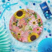 Borden van zonnebloemkarbonadepapier papieren bordje (Feest)