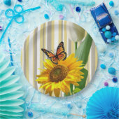 Borden van zonnebloemkarton met tulppapier papieren bordje (Feest)