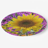 Borden van zonnebloemkarton papieren bordje (Gekanteld)