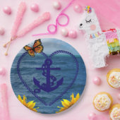 Borden van zonnebloemkarton, vlinderverankeringspi papieren bordje (Feest)