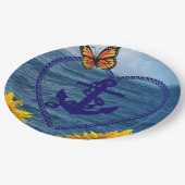 Borden van zonnebloemkarton, vlinderverankeringspi papieren bordje (Gekanteld)