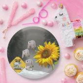 Borden van zonnebloempitten, Beer van Florence Papieren Bordje (Feest)