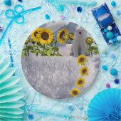 Borden van zonnebloempitten van Beer Papieren Bordje (Feest)