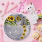 Borden van zonnebloempitten van Beer Papieren Bordje (Feest)