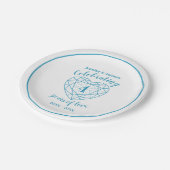 borden vierde blauwe topaz bruiloft feest papieren bordje (Gekanteld)