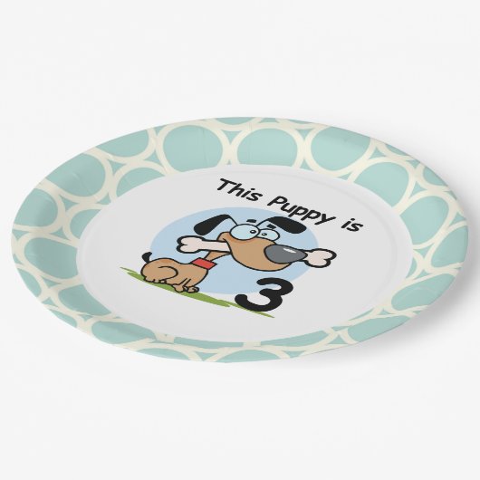 Borden voor 3e verjaardag papier papieren bordje (Gekanteld)