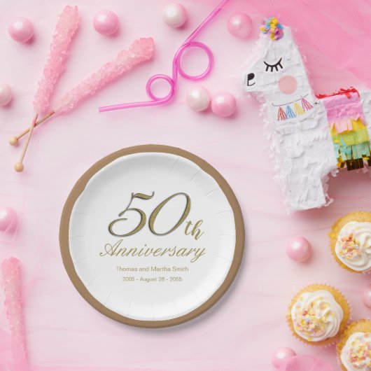 borden voor 50e Jubileum-papier Papieren Bordje (Feest)