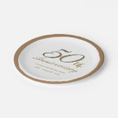 borden voor 50e Jubileum-papier Papieren Bordje (Gekanteld)