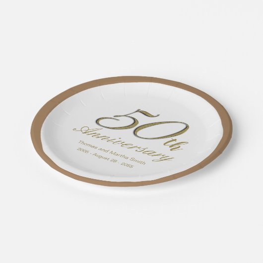 borden voor 50e Jubileum-papier Papieren Bordje (Gekanteld)