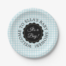 Borden voor aangepast Baby shower blauw papier Papieren Bordje