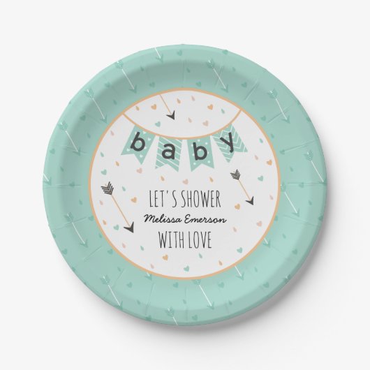 Borden voor aangepast Baby shower op basis van pla Papieren Bordje (Voorkant)