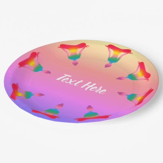 Borden voor aangepast papier van Yoga Party Papieren Bordje (Gekanteld)