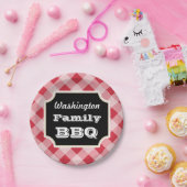 Borden voor aangepast rood gingham papieren bordje (Feest)