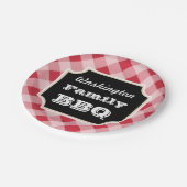 Borden voor aangepast rood gingham papieren bordje (Gekanteld)