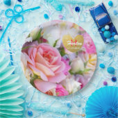 Borden voor aangepast Roos Papieren Bordje (Feest)