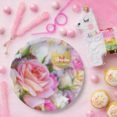 Borden voor aangepast Roos Papieren Bordje (Feest)