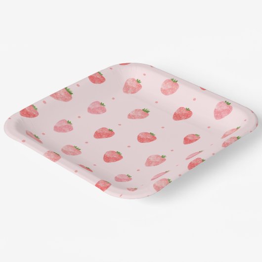 Borden voor aardbeienpapier waterverf papieren bordje (Gebogen)