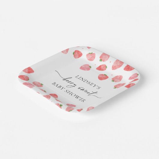 Borden voor aardbeienpapier waterverf papieren bordje (Gebogen)