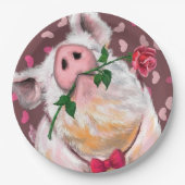 Borden voor afspeelpapier Gentleman Pig Romantic L Papieren Bordje (Voorkant)