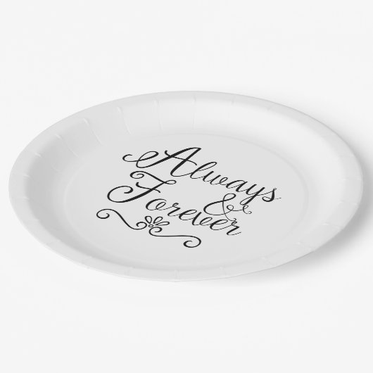 Borden voor altijd en altijd bruiloft papieren bordje (Gekanteld)