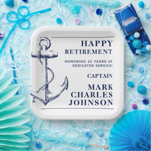 Borden voor anker marineschepen papieren bordje (Feest)