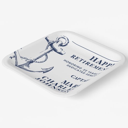 Borden voor anker marineschepen papieren bordje (Gebogen)