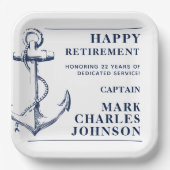 Borden voor anker marineschepen papieren bordje (Voorkant)