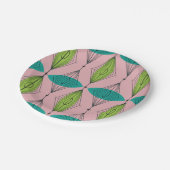 Borden voor atomaire-roze tandwielen papieren bordje (Gekanteld)