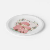 Borden voor baby en Rozen Papieren Bordje (Gekanteld)
