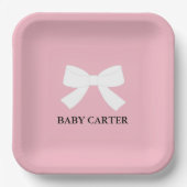 Borden voor baby-roze douchesprinkjes papieren bordje (Voorkant)