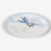 Borden voor  Baby shower van vliegtuigen Papieren Bordje (Gekanteld)