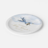 Borden voor Baby shower van vliegtuigen Papieren Bordje (Gekanteld)