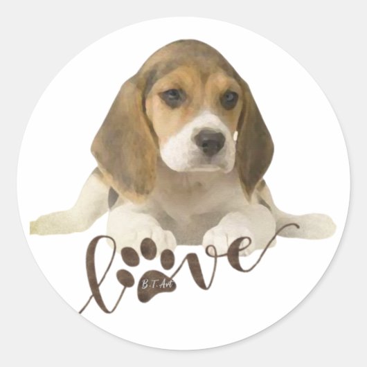 Borden voor beagelpapier ronde sticker (Voorkant)
